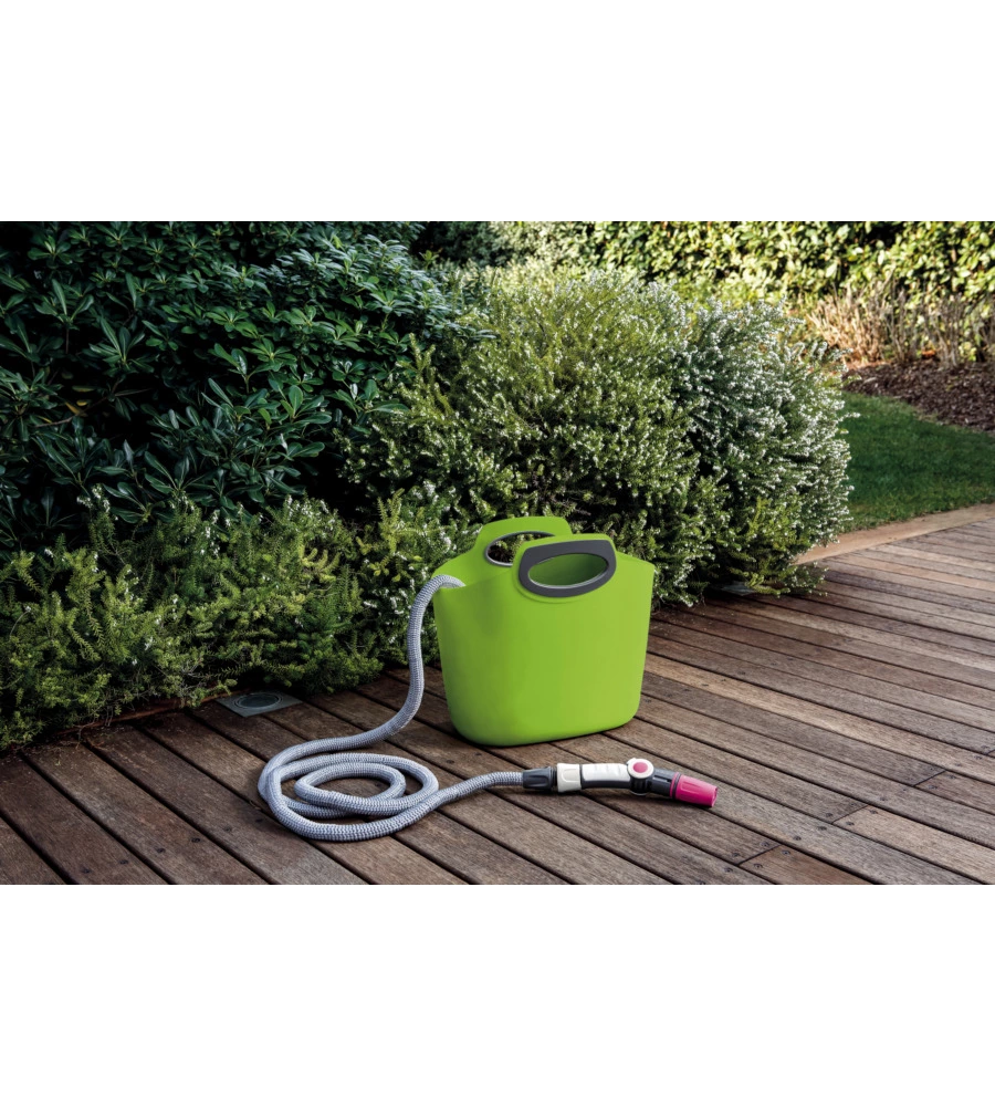 KIT TUBO AUTO ESTENSIBILE G.F. "AQUAPOP" VERDE 15 M